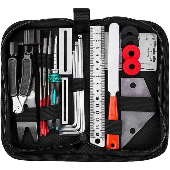 Kit d'outils réparation guitare avec sac transport Outils d'entretien