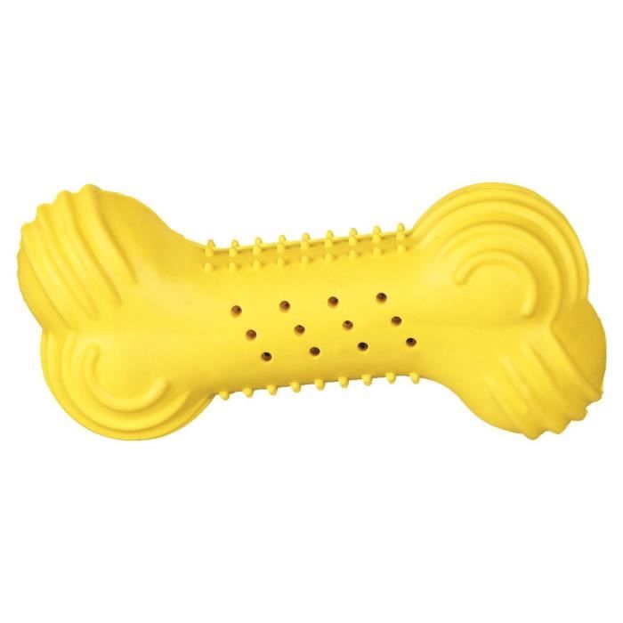 TRIXIE Os rafraîchissant en caoutchouc naturel - 11 cm - Jaune bleu ou rouge - Pour chien TRIXIE Os rafraîchissant en caoutchouc naturel - 11 cm - Jaune bleu ou rouge - Pour chien