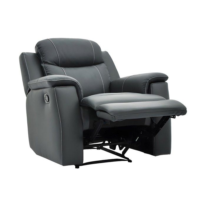Fauteuil relax EVASION en cuir - gris