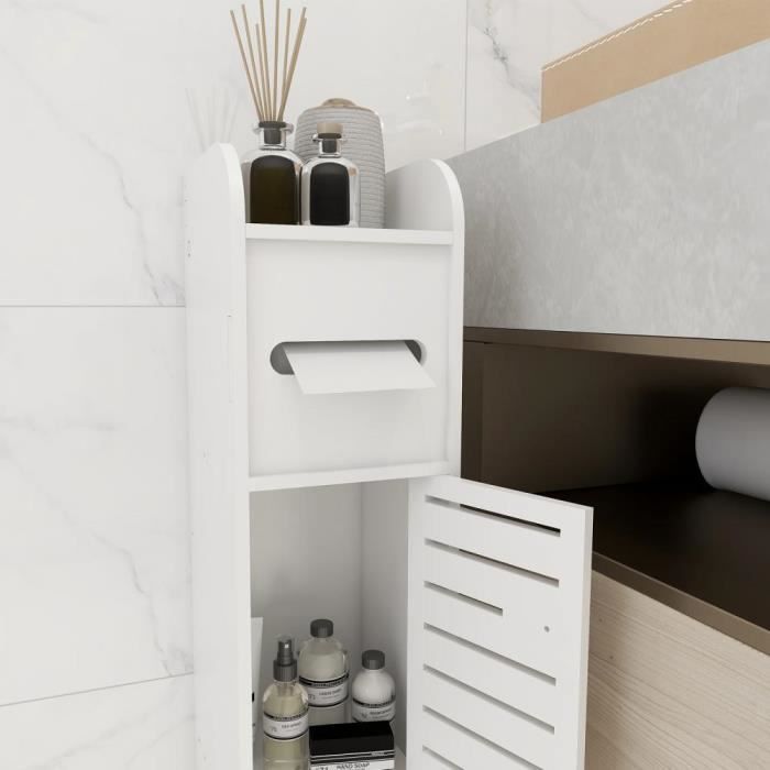 Armoire de salle de bain blanche - XJING - 17*15*78cm - étanche et stable - multifonctionnalité confortable