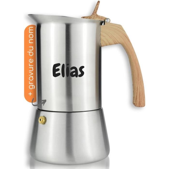 VINATO Cafetière à Expresso En Aluminium Pour Plaque De Cuisson, Cafetière Italienne, Cafetière De Camping, Cafetière Moka, 6 Tasses, Avec Valve De Sécurité, Noire