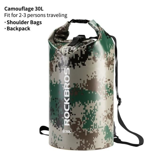 Sac Kayak Pêche Rafting Sac étanche ROCKBROS 20L - Sac à Dos Waterproof Pour Natation, Kayak, Pêche - Drybag Avec Sangle Réglable Sac Imperméable Sport Plein Air