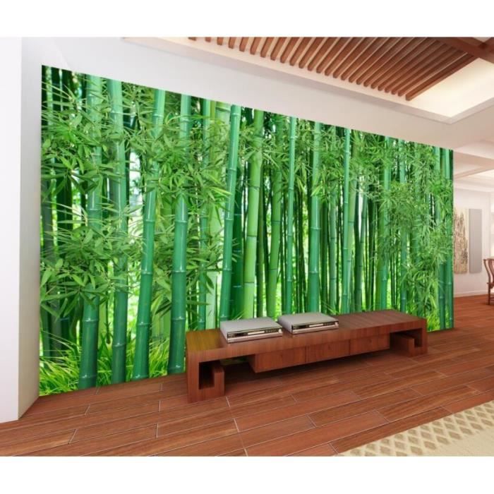 Papier peint,1--Papier peint panoramique 3d motif bambou sur mesure ...