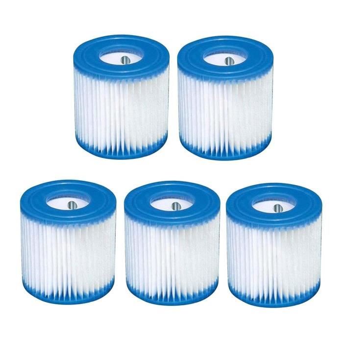 Lot De 6 Filtres De Rechange Pour Piscine Intex Type H - Compatible Pompe 28601/28602 - Diamètre 9 Cm, Hauteur 10 Cm