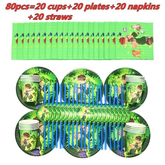 BeiPanQiZhiZhuo 81 -banderoles Décoratives Pour Fête à Thème,vaisselle,gobelets,assiettes