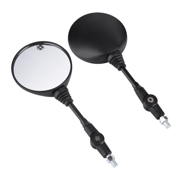 Rétroviseurs Moto Ronds 8 Mm - Paire Gauche/droite - Finition Galvanisée - Réglables Pour Une Meilleure Visibilité - Installation Facile - 10