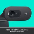 LOGITECH - Webcam HD C505 - USB HD 720p - Microphone Longue Portée - Compatible avec PC ou Mac - Gris Noir-1