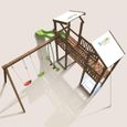 SOULET - Aire de jeux pour enfant 2 tours avec pont et portique - FUNNY Swing & Bridge 150 sans optionEn Bois -Pour Particulier-1