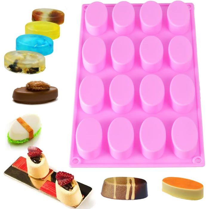 Moule à Savon En Silicone 6 Cavités – Rectangulaire & Ovale Avec Motifs Exquis – Réutilisable Pour Savons Faits Main, Bougies, Chocolats Et Pâtisserie