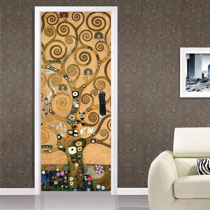 Autocollant Porte 3D Océan Ville 77x200 Cm – Déco Murale Amovible Et Imperméable Pour Maison & Bureau