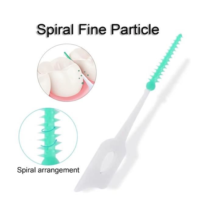 200 Brossettes Interdentaires Silicone Souple - Vert - MIVAIUN - Avec Boîte Portable