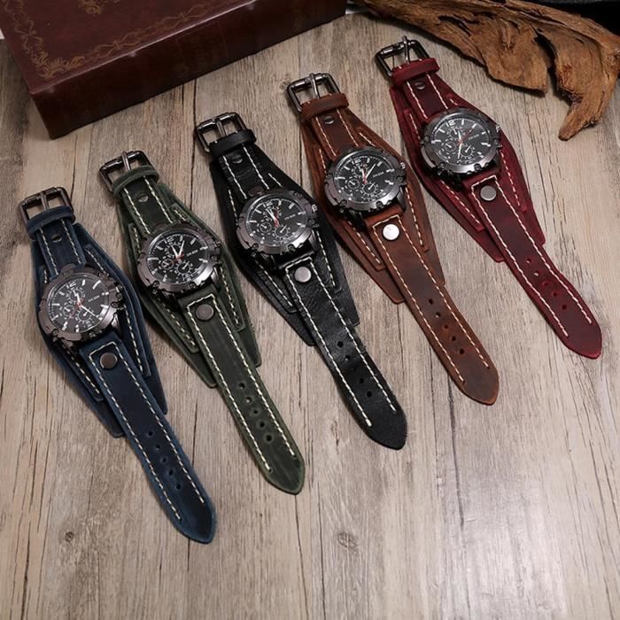 Montre Bracelet Vintage Montre Bracelet Steampunk Hip Hop En Cuir