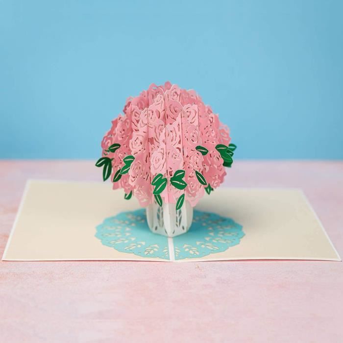 papercrush® Carte Pop-Up Anniversaire - Parfait comme carte cadeau d'argent  pour l'anniversaire - Carte de voeux 3D faite à la main, avec l'enveloppe
