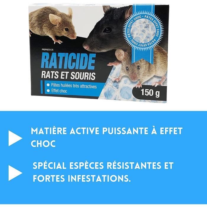 Raticide/Souricide Souris et Rats – Mort aux Rats Puissant pour intérieur  et extérieur