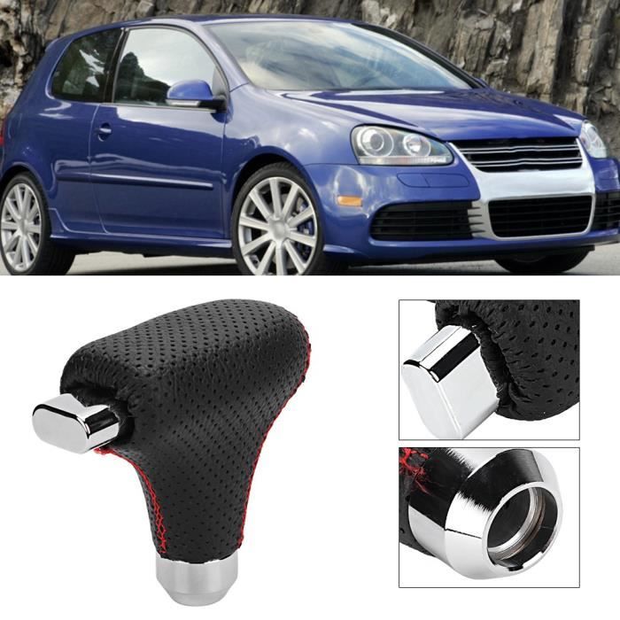 Pommeau De Vitesse En Alliage D'Aluminium Et Cuir PU - Design Sportif Argenté - Compatible Manuelle Et Auto - Avec Adaptateurs