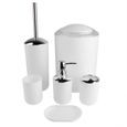 Bain 6pcs Accessoires salle de bain Set Porte-brosse à dents poubelle distributeur savon (blanc)-2