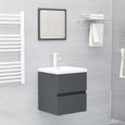 3356806© Design Rétro Scandinave Meuble sous vasque avec lavabo | Meuble sous-lavabo | intégré Gris Aggloméré-2
