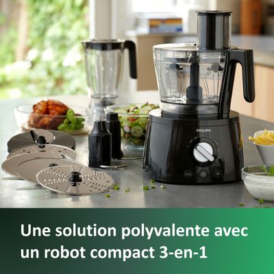 Robot Mixeur Philips HR7776/91 - 1300 W, Bol 3 En 1 De 3,4 L, 12 Vitesses + Fonction Pulse