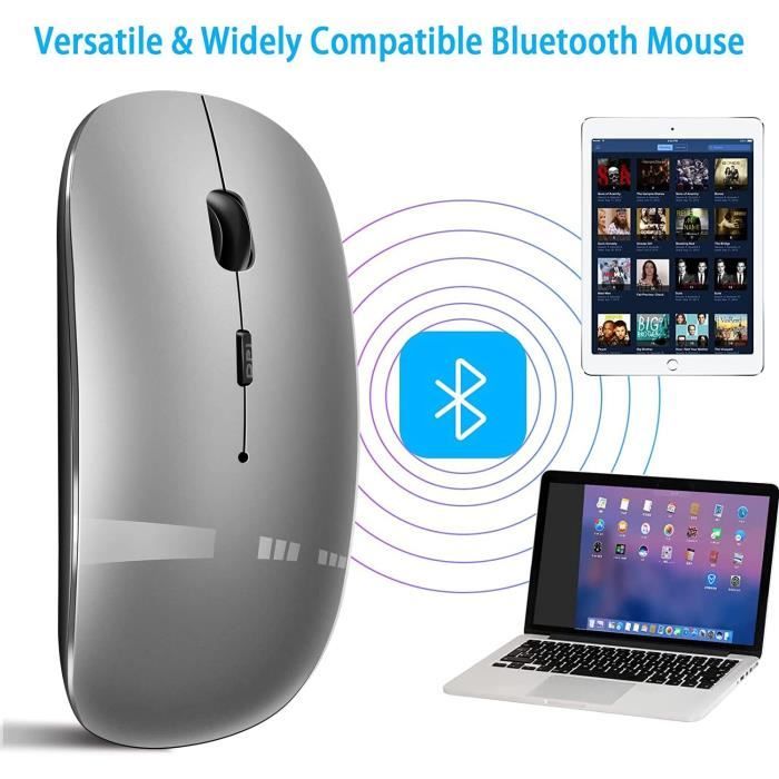 Souris Bluetooth rechargeable pour MacBook Pro/MacBook Air/ordinateur  portable/iMac/iPad/PC, souris sans fil pour MacBook Pro MacBook