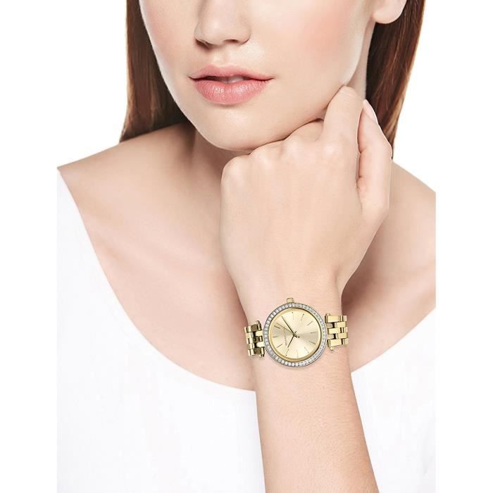 Michael Kors Mini Darci MK3365 Mouvement Affichage Analogique Bracelet Acier inoxydable plaque Or et Cadran Or Femme Cdiscount Bijouterie