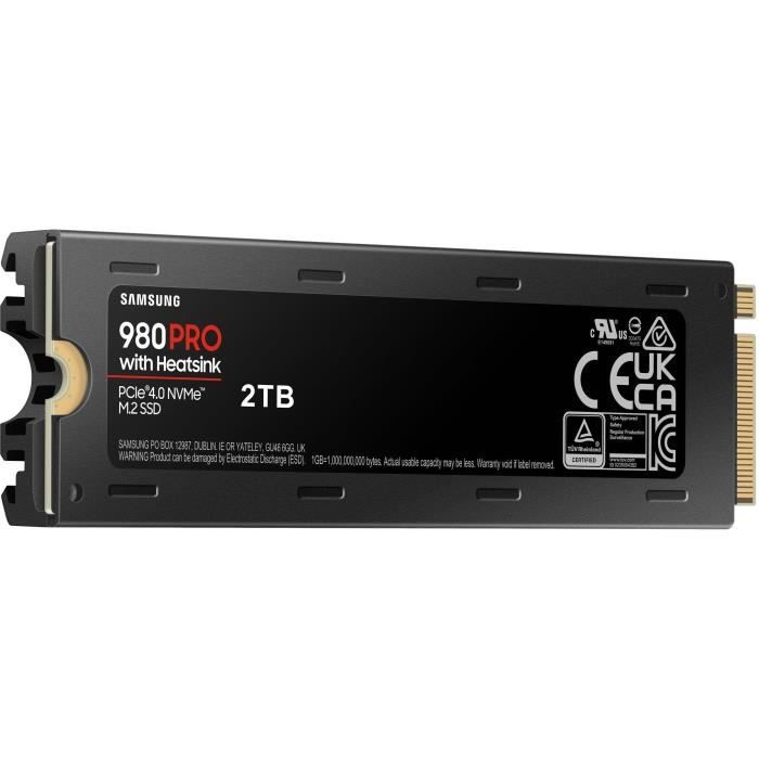 SSD SAMSUNG SERIE 980 PRO avec dissipateur M.2 2To 2280 PCIe 4.0 x4 NVMe MZ
