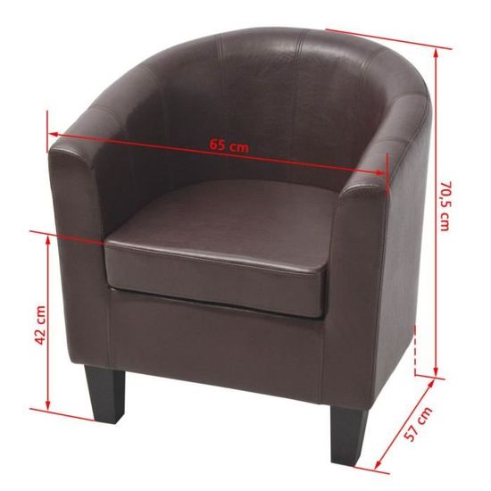 Festnight Fauteuils Cabriolet en Cuir Artificiel Noir//Marron