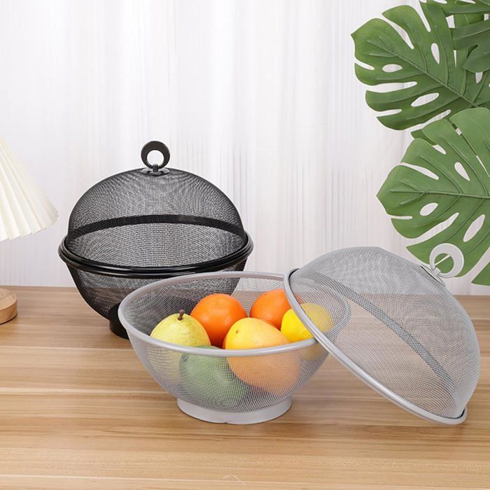 Corbeille à Fruits Avec Moustiquaire Anti-Mouches - Bol à Fruits Résistant 42 Cm, Panier Légumes Et Tomates Avec Couvercle