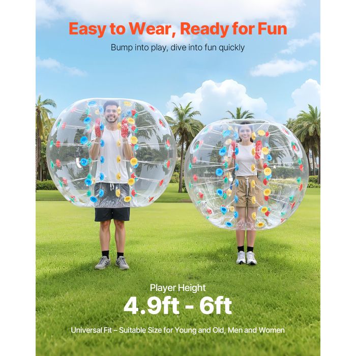 VEVOR Bulle Gonflable Sumo 2 Pièces – 0,9m Diamètre, PVC épais, Pour équipe, Jardin, Plage, Avec Patchs De Réparation