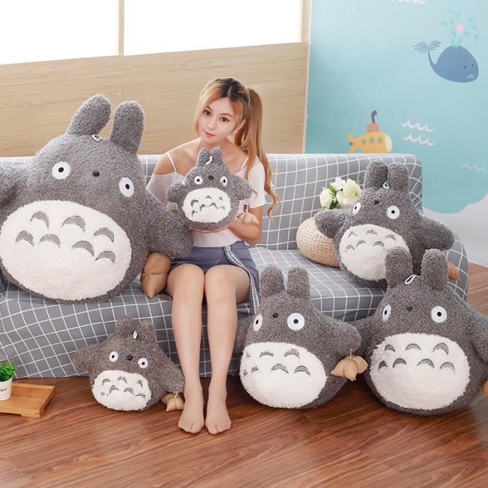 Gris - 30 cm - Jouet en peluche Totoro pour enfants, Chat en peluche Kawaii, Figurine d'anime japonais, Beurr