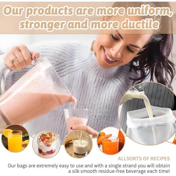 2 Pièces Sac Filtrant De Qualité Alimentaire Sachet De Jus De Céleri