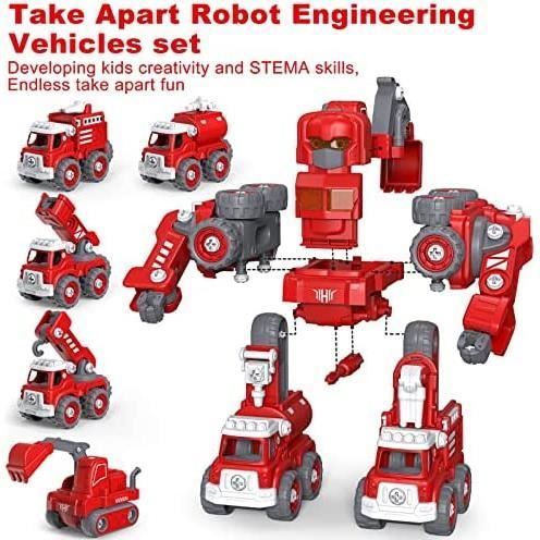 FISAPBXC Transformer Robot Voiture Jouets, Robot de Voiture déformé Modèle  2-en-1,Jouets pour Enfants,Cadeaux d'anniversaire Robot Jouet pour Enfants