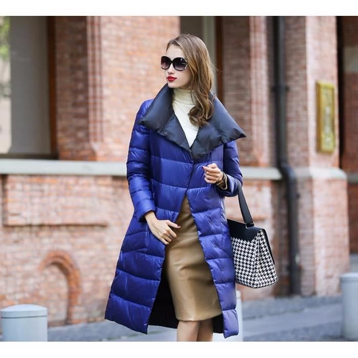 Caban Manteau Long Bleu Canard Manteau Laine Bleu Canard Sales