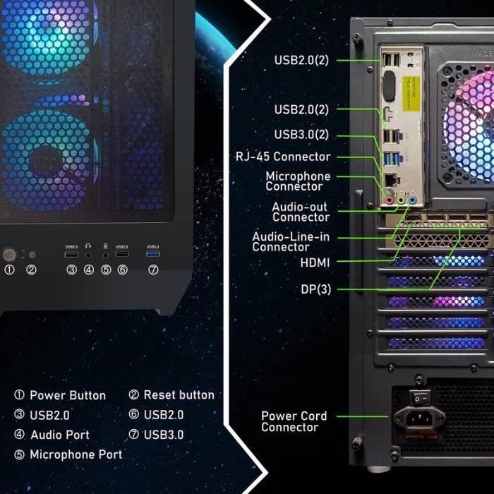 Ordinateur de Bureau AWD-IT Gaming - Processeur Intel 10400F NVIDIA RTX  2060 6 Go RAM DDR4 16 Go SSD 240 Go HDD 1 to MSI - Cdiscount Informatique
