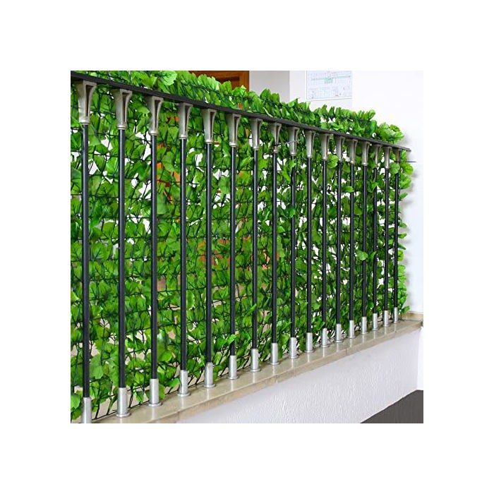 Brise Vue Balcon LEIVESTE Fausse Haie Pour Clôture, Clôture De Jardin Extérieur, Brise-vue De Balcon, Couverture De Garde-corps De Balcon, Filet à Feuilles Fausses 40 Colliers Verts Offerts (Lauro, 1 X 6