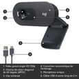 LOGITECH - Webcam HD C505 - USB HD 720p - Microphone Longue Portée - Compatible avec PC ou Mac - Gris Noir-5