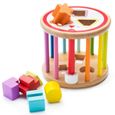 Rôle de jeu de tri en bois pour bébé - boîte de tri de jeu de forme de jouet éducatif-0
