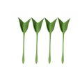 12 pièces Porte-Serviette Fleur Creative en Plastique Fleur Outil Rouleau Vert Conception pour Table Décoration Famille Partie -0