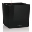 Pot de fleur LECHUZA Cube Premium 40 - kit complet, noir brillant-0