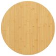 Dessus de table en bambou - VGEBY - Rond - Verni - 70 cm de longueur-0