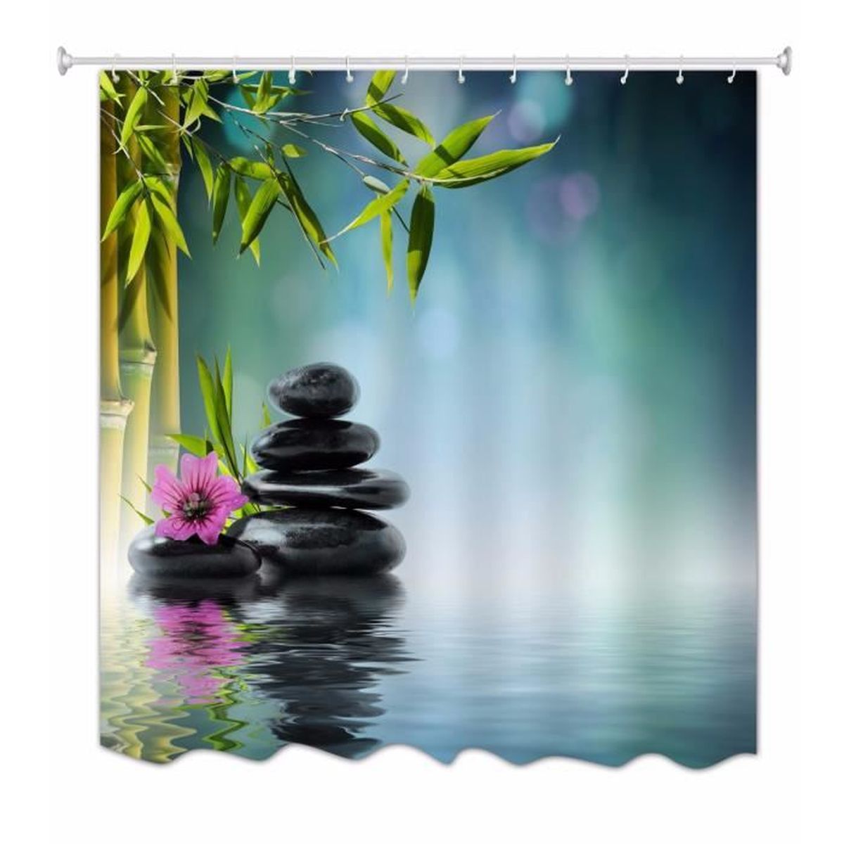 A Monamour Vert Bambou Pierres Dans L Eau Lac Jardin Yoga Spa
