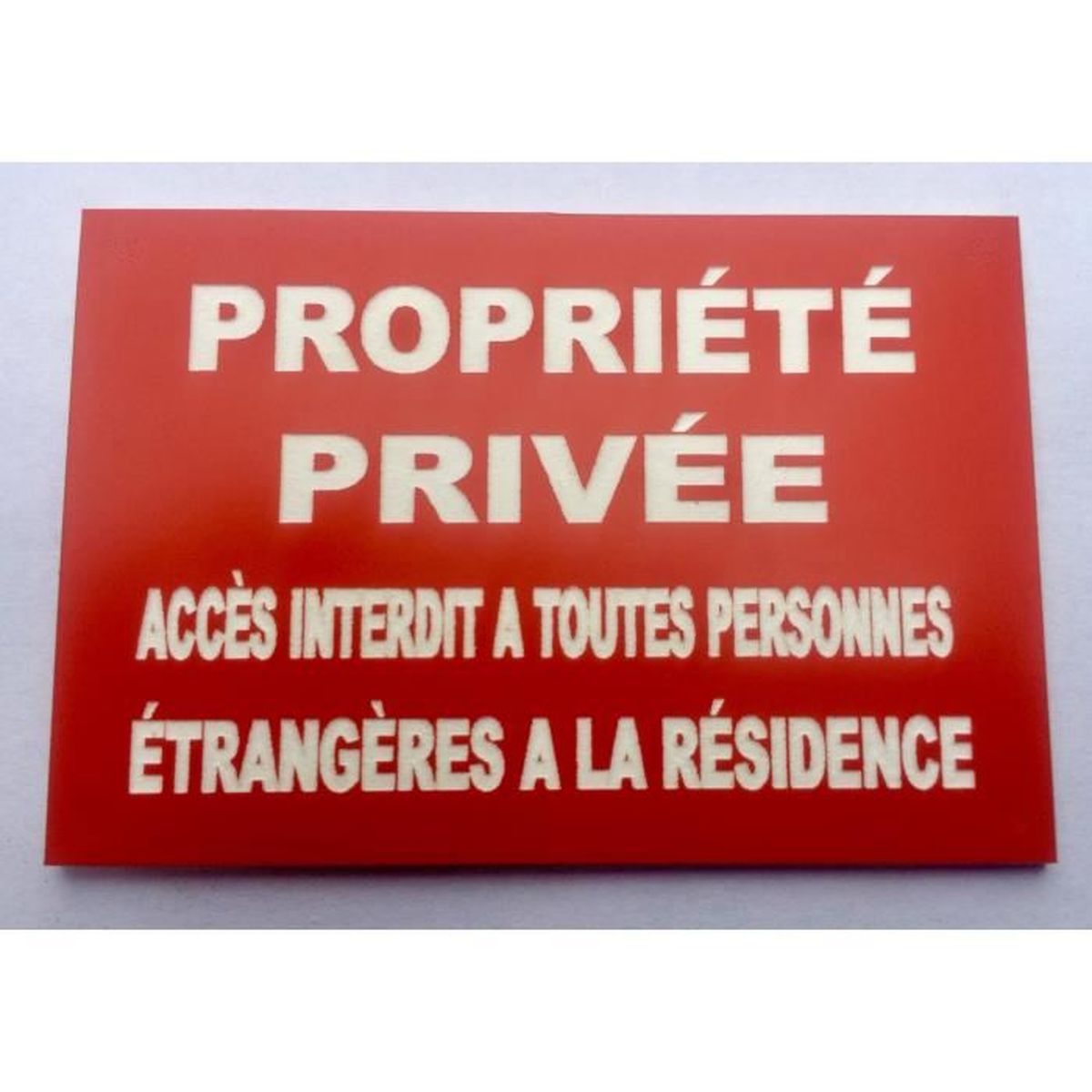Propriété privée Signe Métal No Entry clair Allée réservée pas résidents Blanc 