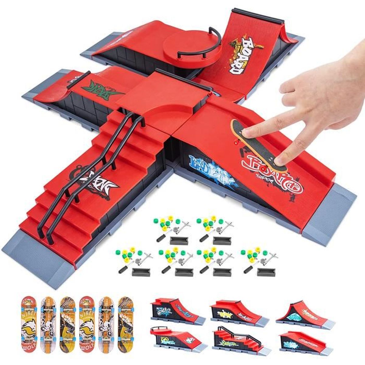 Finger Skateboard Ramp Sets,Kit Finger Skateboard Rampe Set Bricolage Assemblage d'un Jouet de 