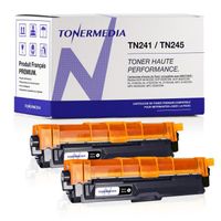 TONERMEDIA - x2 Toner Brother TN241 BK TN-241 Noir compatibles DCP-9020 DCP-9015 HL-3140 HL-3150 HL-3170 MFC-9140 MFC-9330