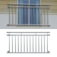 Garde-corps balcon à la française balustrade 184 x 90 cm en acier inoxydable
