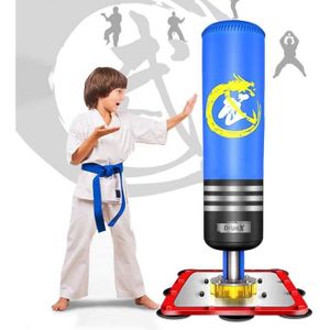 SAC DE FRAPPE Dripex Sac de Frappe sur Pied Enfant Sac de Boxe Debout Autoportant pour Karaté Fitness Taekwondo - Bleu