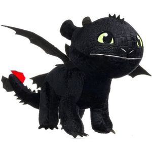 PELUCHE Peluche - Dragons - Dragon Noir Krokmou - 37 cm - 