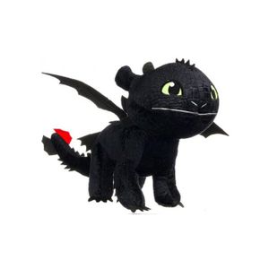 PELUCHE Peluche - Dragons - Dragon Noir Krokmou - 37 cm - 