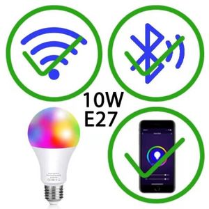 IOS et Android BRTLX B22 LED Intelligente Ampoule WiFi,RGB Dimmable Smart Ampoule 9W 800LM Télécommande via APP Gratuit Alexa et Google Home Pas Besoin de Hub 3 Unité 
