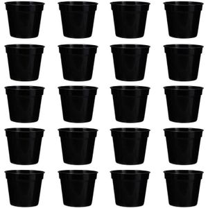 POT DE GERMINATION 20 Pièces Noir en Plastique des Pots de Fleurs avec des Trous de Drainage Pépinière Succulent Pot Pots De Fleurs Légumes Conten A690