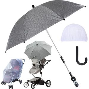 CIVG Parapluie Poussette Anti UV 50+,Ombrelle Poussette Universelle 85cm, Ombrelle pour Poussette avec Pince Réglable et Bras Réglable pour Poussette  en Fauteuil Roulant (noir) : : Bébé et Puériculture